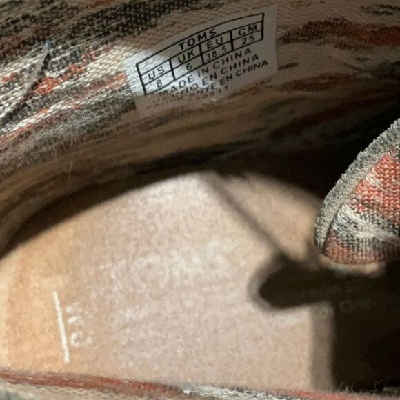 TOMS wedge booties suede lace up beige 740817 women’s sz 8 - Picture 8 of 11